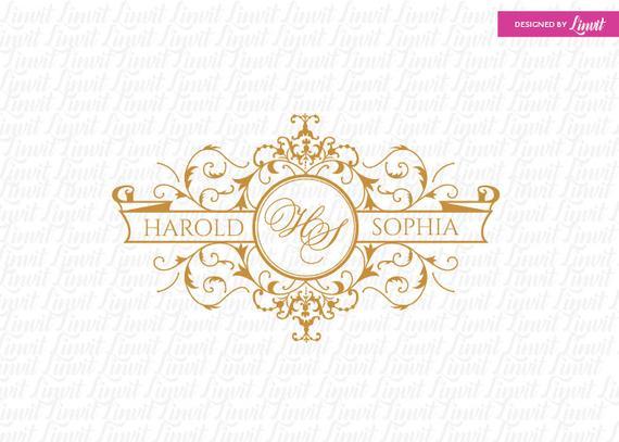 Gold Wedding Logo - Luxury Wedding Logo wedding logo premade wedding logo gold