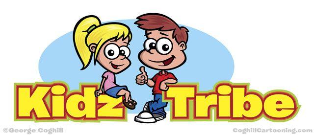 Characters Logo - Cartoon Boy & Girl Characters Logo - Kidz Tribe