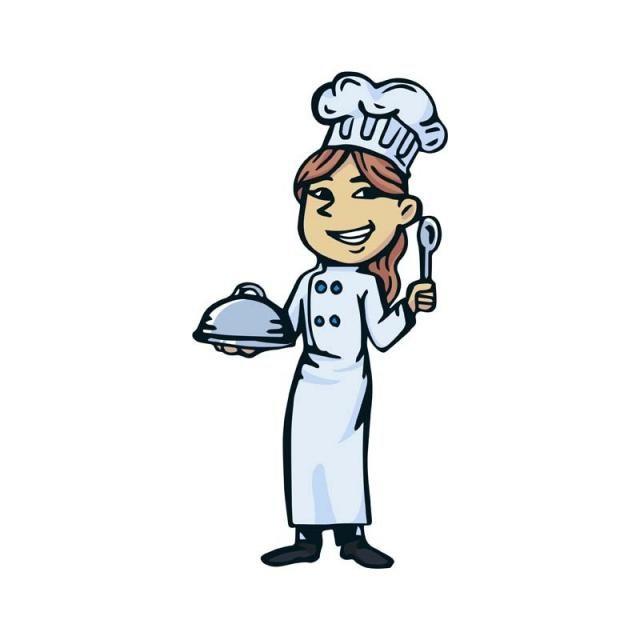 Girl Cartoon Logo - Modern Western Female Restaurant Chef Logo Cartoon Template for Free