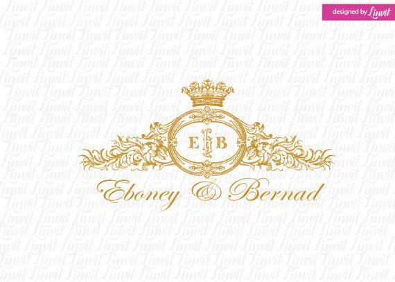 Gold Wedding Logo - royal wedding logo royal wedding monogram gold custom | Etsy