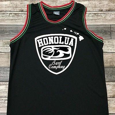 Honolua Surf Company Logo - Honolua Surf Co Maui Basketball Jersey Men's L Black With Rasta ...