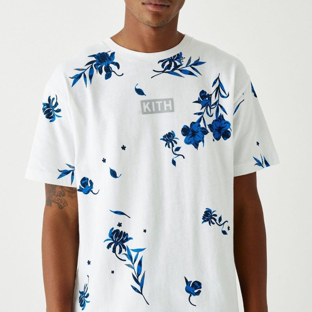 Kith Blue Logo - KITH Blue Floral Classic Logo Tee, Men's Fashion, Clothes, Tops on ...