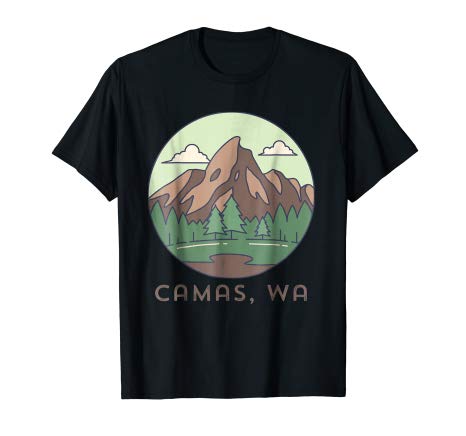 WA Mountain Logo - Camas Washington Mountain Shirt: Clothing