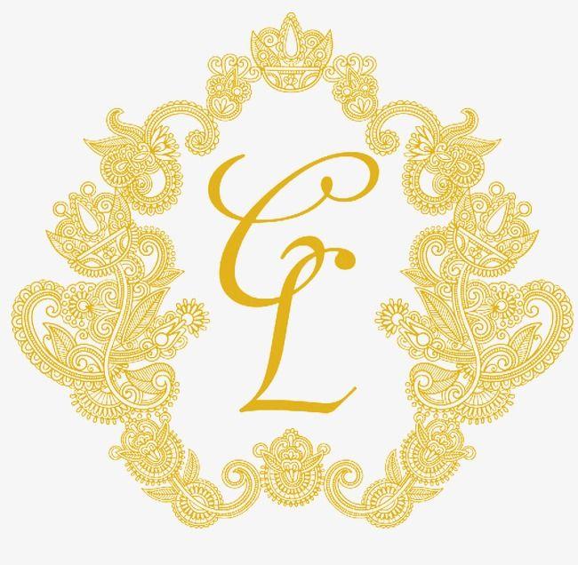 Gold Wedding Logo - Gold Ornate Lace Wedding Logo, Wedding Clipart, Logo Clipart ...