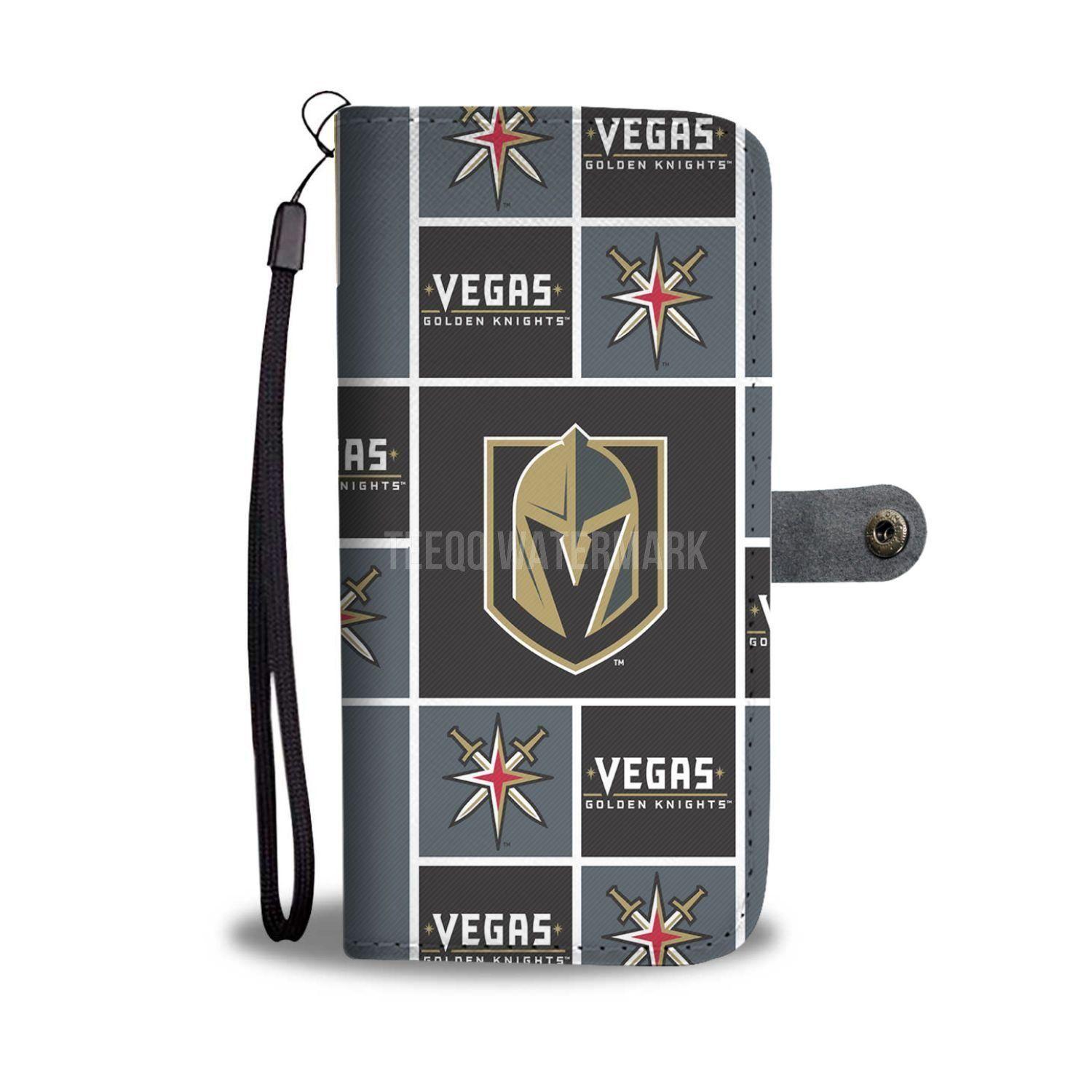 Block Phone Logo - Vegas Golden Knights All Type Logo Block Wallet Phone Case – Teeqq Store