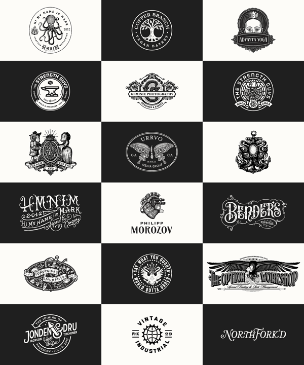 Vintage Black and White Logo - Vintage Logos