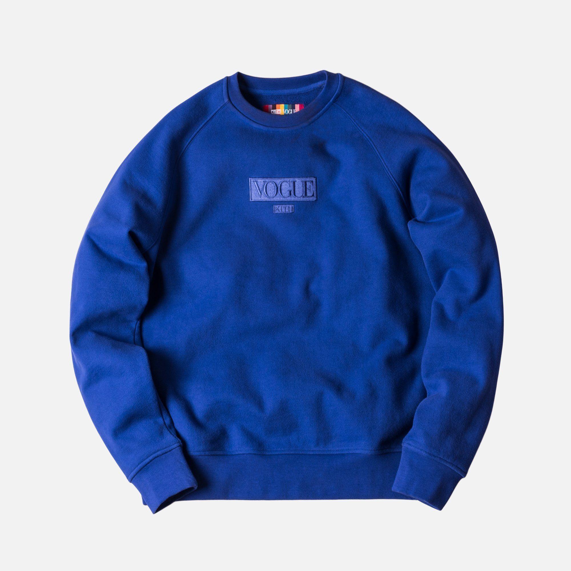 Kith Blue Logo - Kith x Vogue Crewneck - Royal Blue