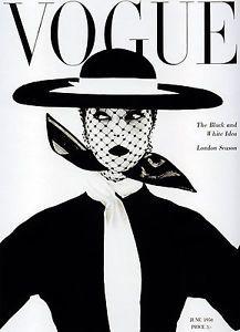 Vintage Black and White Logo - Vintage Print Paper Poster Canvas Framed Art by Vogue black white ...