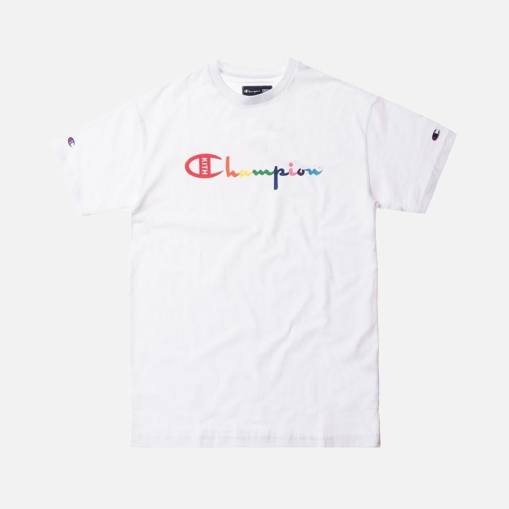 Kith Blue Logo - 2018 New style Kith x Champion Script Logo White Grey blue S-XL ...