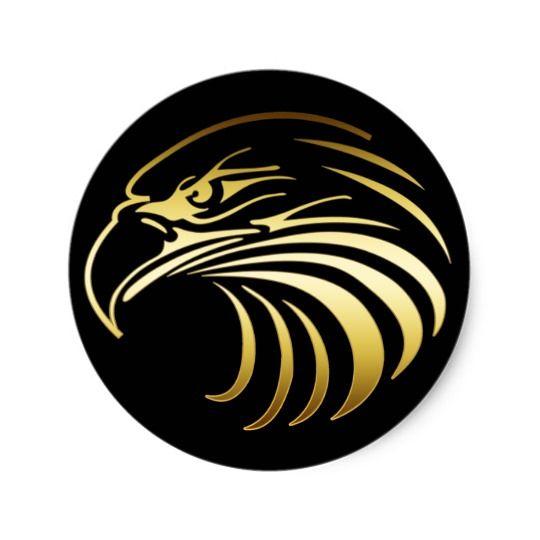 Gold Eagle Logo - GOLD EAGLE HEAD CLASSIC ROUND STICKER | Zazzle.com