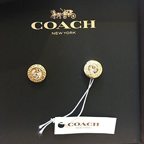 Coach Gold Logo - Coach Logo Open Ring Circle Stud Earrings Gold with Crystal F99934 ...