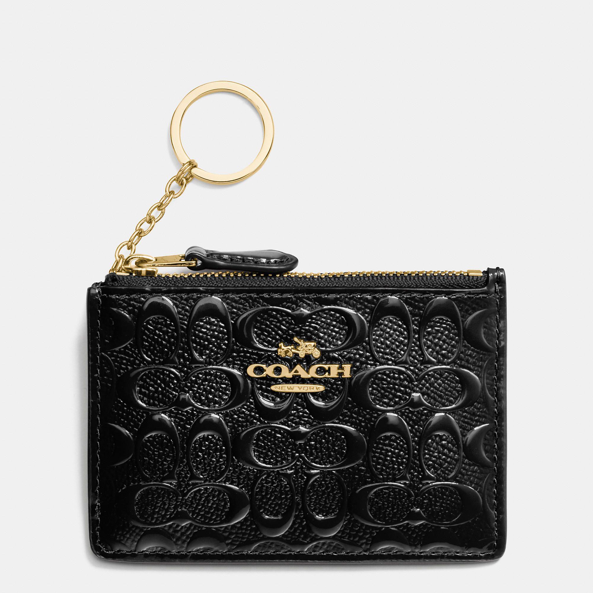 Coach Gold Logo - Lyst - COACH Gift Boxed Mini Skinny Id Case In Logo Embossed Patent ...