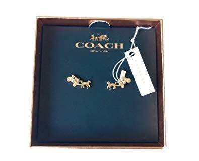 Coach Gold Logo - Coach Carriage Logo Gold Stud Earrings F54895: Amazon.co.uk: Jewellery