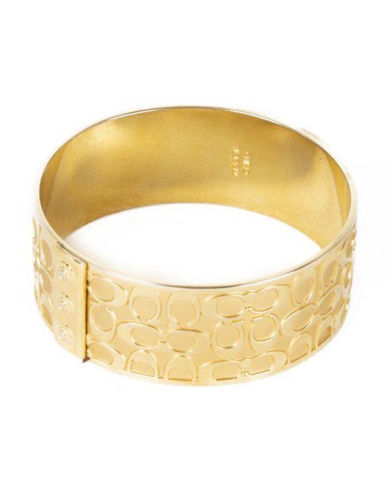 Coach Gold Logo - Gold Coach Logo Bangle Bracelet Gold £40 | Rokit Vintage Clothing