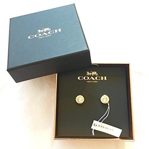 Coach Gold Logo - Coach Logo Open Ring Circle Stud Earrings Gold with Crystal F99934 ...
