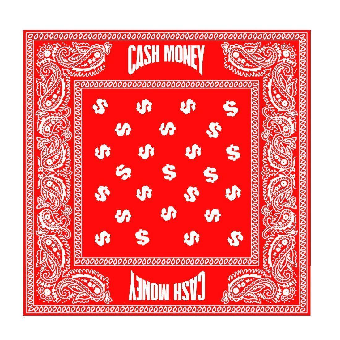 Cash Money Records Logo - Cash Money Records Logo - Mens Red Bandanna - High Gear Inc.