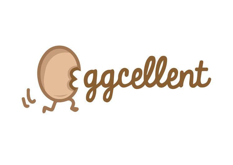 Egg Cartoon Logo - Eggcellent logo design in colour version. #logo #eggpuff #snacks