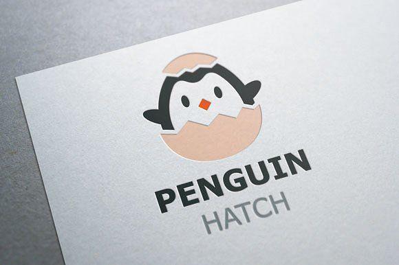 Egg Cartoon Logo - Penguin Hatch Logo Logo Templates Creative Market