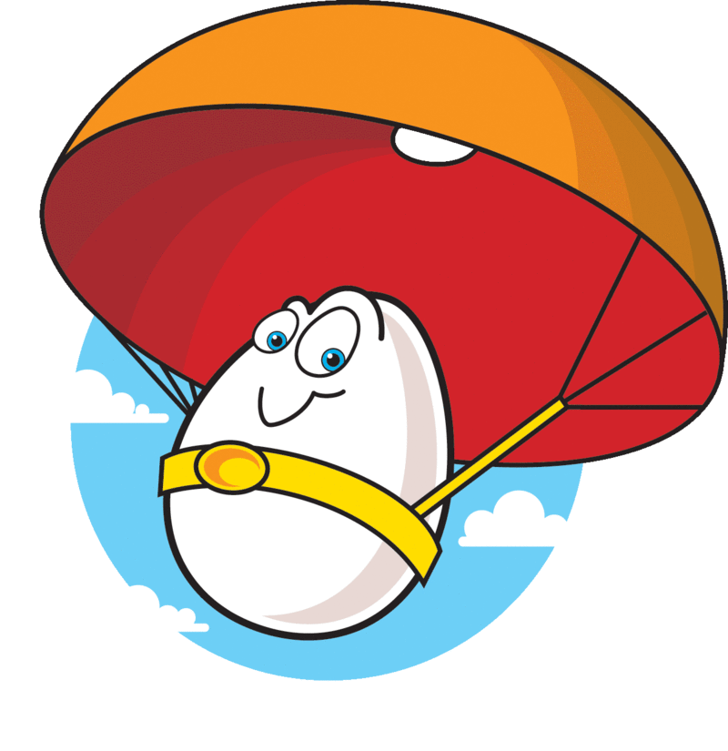 Egg Cartoon Logo - Egg Drop Parachute Clipart