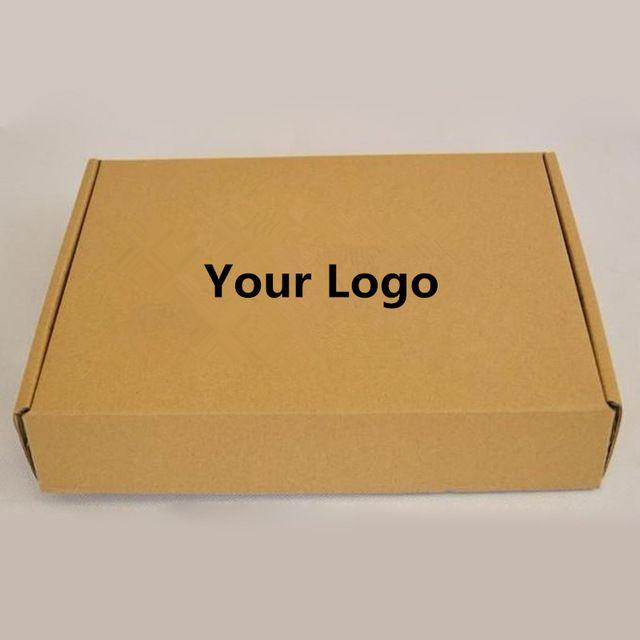 Shipping Box Logo - 100PCS/lot Custom Kraft Brown Corrugated paper box Printed logo ...