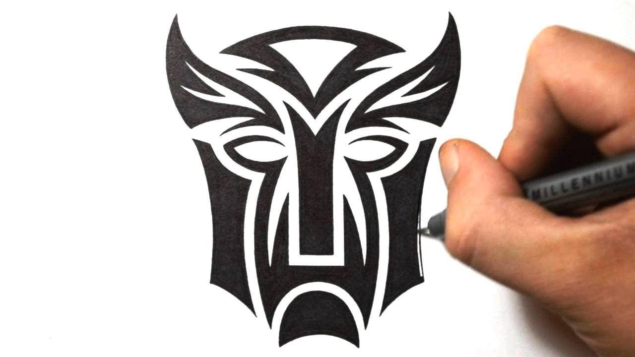 Transfromer Logo - How to Draw Transformers Logo - Tribal Tattoo Design Style - YouTube