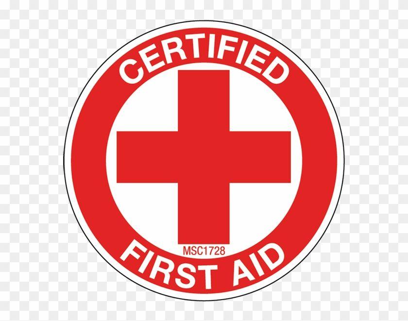 Red First Aid Logo - Certified First Aid Hard Hat Emblem - First Aid Certified Logo ...
