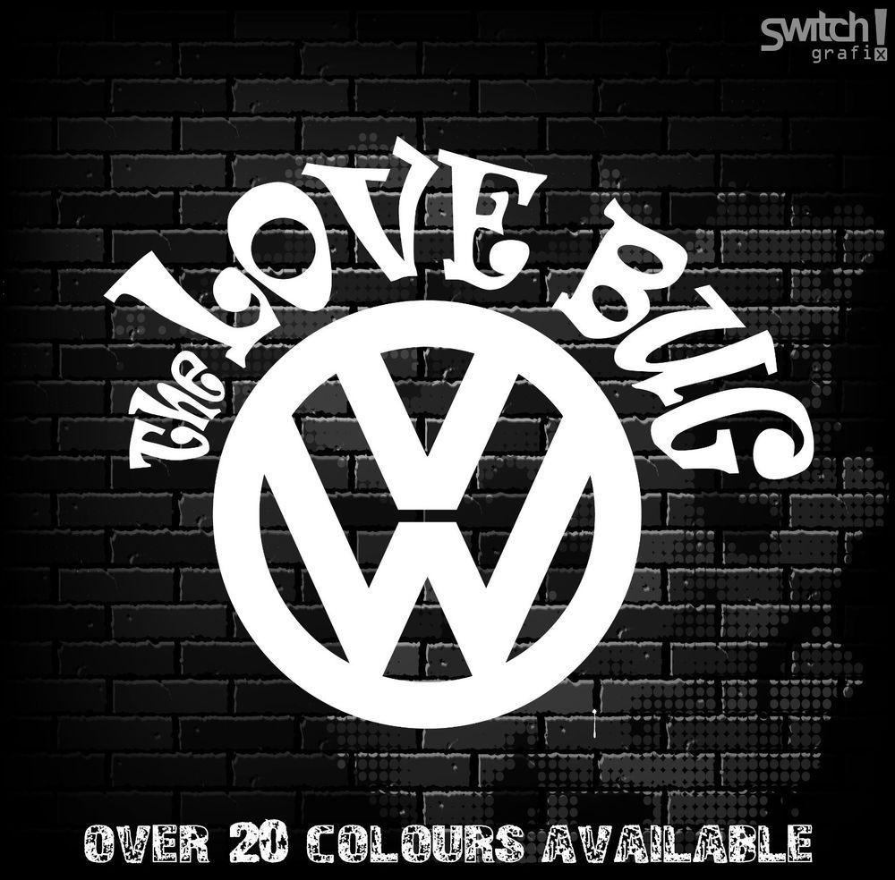 Air Cooled VW Logo - VW STICKER Volkswagen Beetle Bug Aircooled Love Bug. T4. Beetle