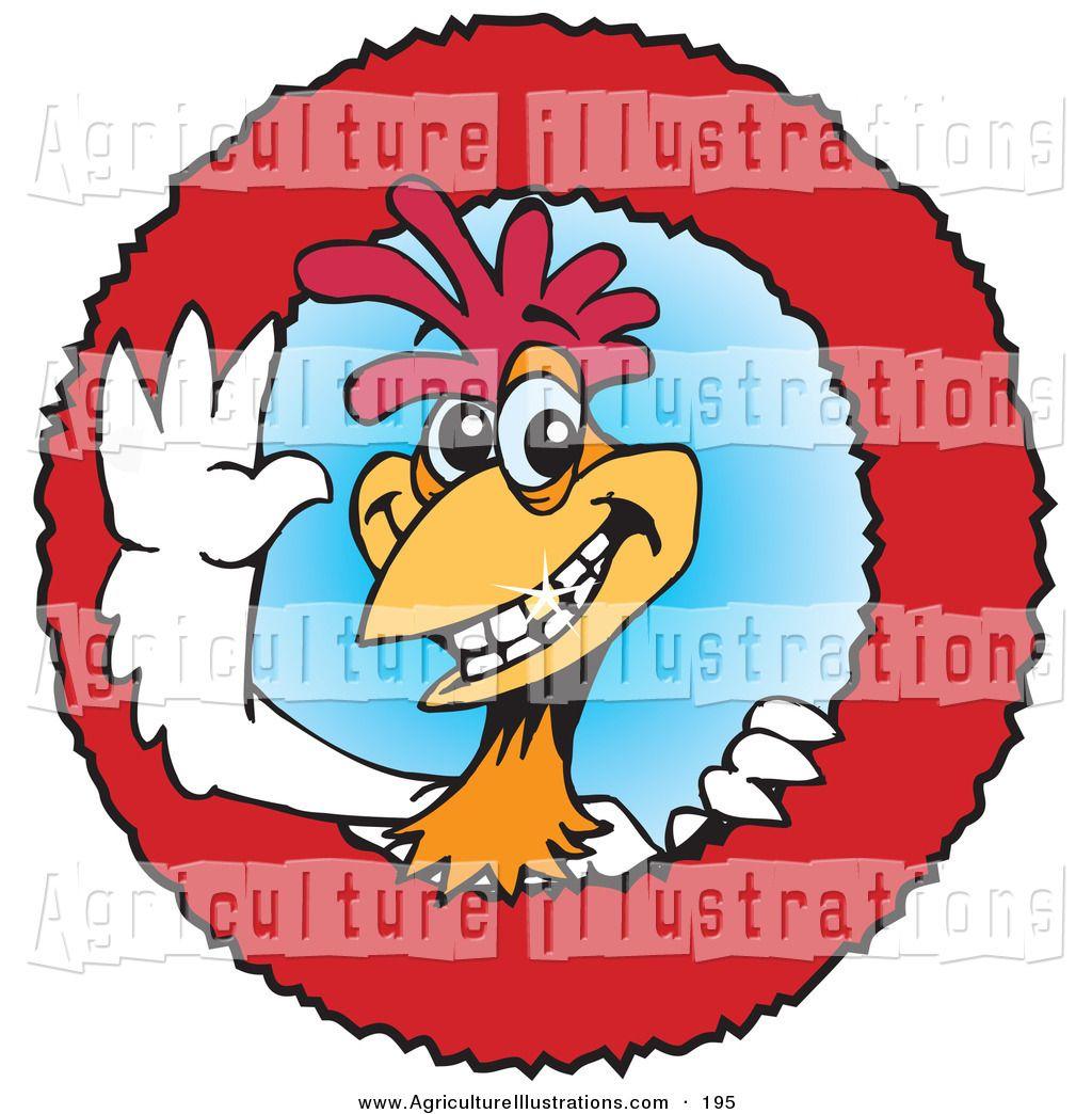 Red White Rooster Logo - Agriculture Clipart of a Red and White Rooster Character Logo Within ...
