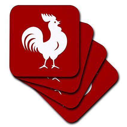 Red White Rooster Logo - Amazon.com | 3dRose Russ Billington Designs - White Rooster on Red ...