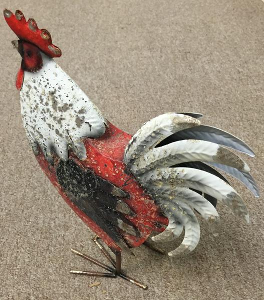Red White Rooster Logo - Ganz Rustic Red & White Rooster Garden Decor – Old City Kites