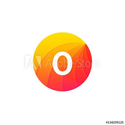 Company with Red O Logo - Abstract flat circle O logo letter symbol sign company icon vect