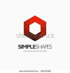 Company with Red O Logo - C in rhombus vector. Minimalism logo, icon, symbol, sign