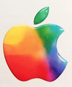 Multi Colored Apple Logo - 1 x 3D Domed Multicolored Apple logo sticker Apple Accessory. Size ...