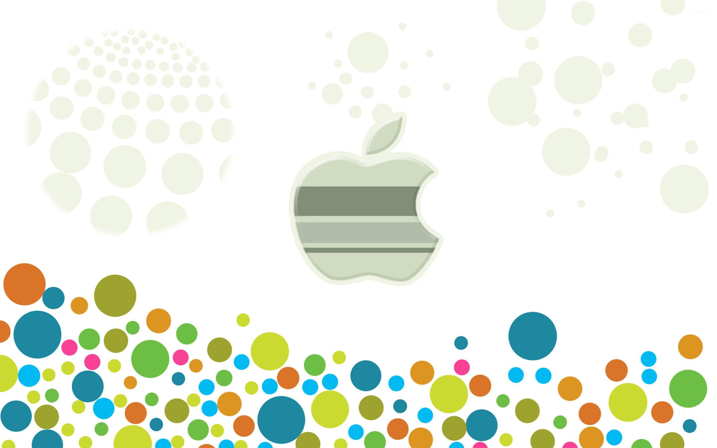 Multi Colored Apple Logo - Apple logo among multicolored circles wallpaper