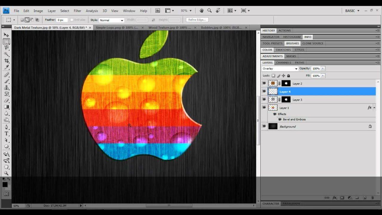 Multi Colored Apple Logo - Multi colored Apple Logo Tutorial - YouTube