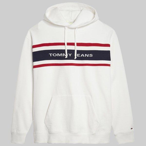Tommy Jeans Logo - TOMMY JEANS FLEECE HOODIE CLASSIC WHITE | TOMMY JEANS Hoods