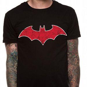 New Bat Logo - Details about Batman - Distressed Red Bat Logo T Shirt Size:S,M - NEW &  OFFICIAL