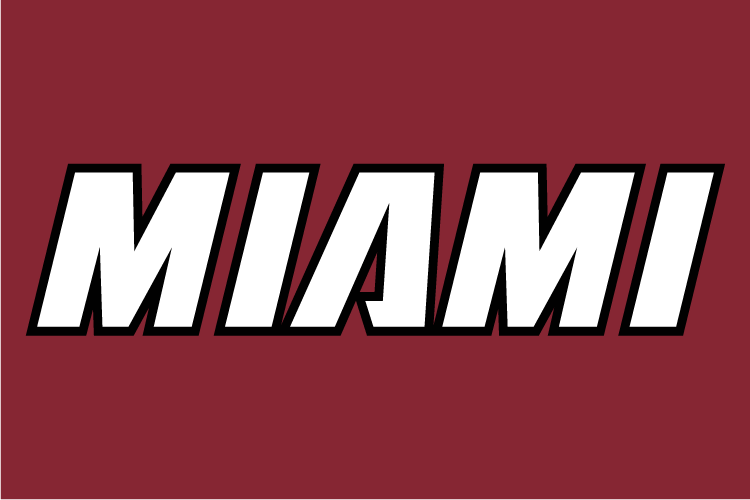 Black and Red Basketball Logo - Miami Heat Wordmark Logo - National Basketball Association (NBA ...