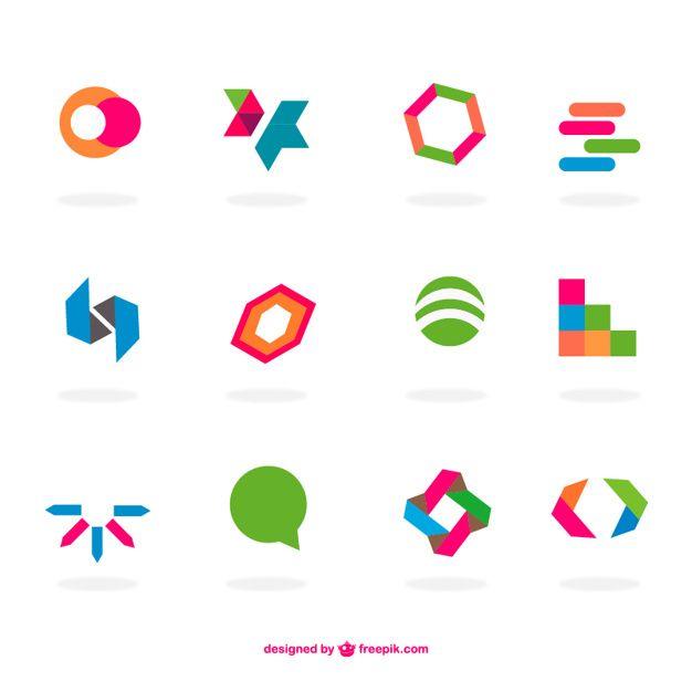 Flat Logo - Abstract flat logos set Vector | Free Download