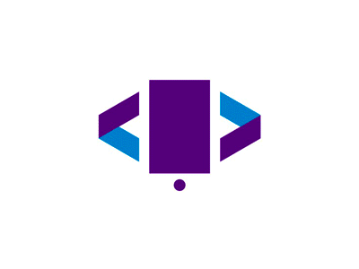 Phone Apps Logo - Apps developer logo design symbol: phone & coding brackets [GIF]
