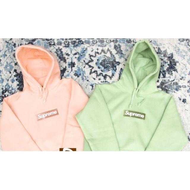 Beast Box Logo - SUPREME BOX LOGO HOODIE PULLOVER 16FW PEACH/MATCHA yeezy kanye ...