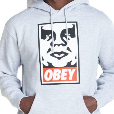 Obey Gear Logo - Obey Clothing Hoody ICON FACE LOGO heather grey Obey Clothing
