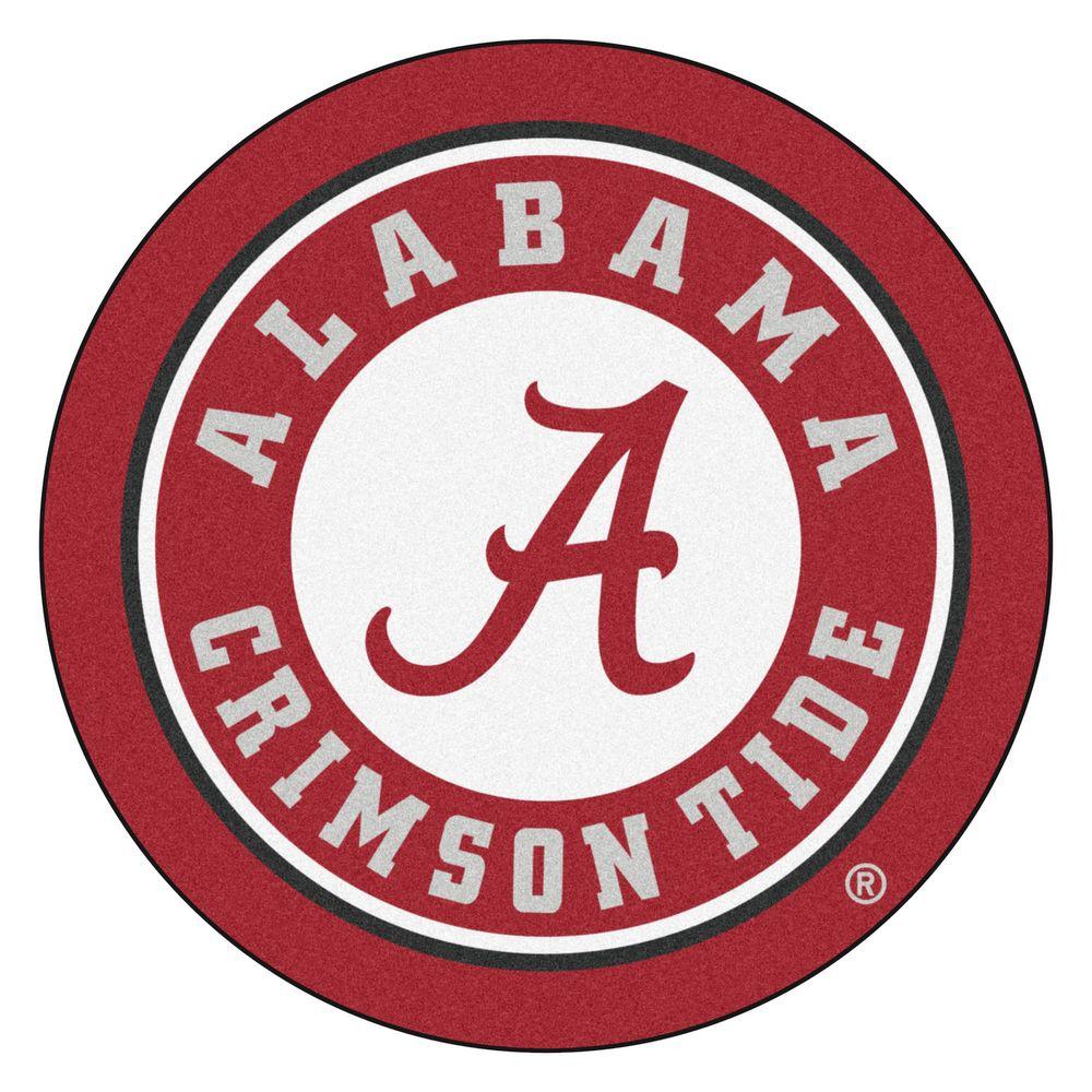 Red Internet Logo - FANMATS NCAA University of Alabama Red 2 ft. x 2 ft. Round Area Rug ...