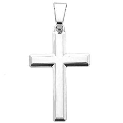 White Gold Cross Logo - Little Treasures 14 ct Gold Cross Pendant Solid Cross Italian White ...