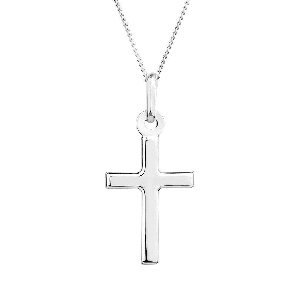 White Gold Cross Logo - Cross Pendant in 10kt White Gold