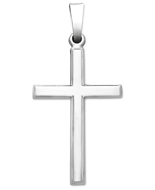 White Gold Cross Logo - Macy's 14k White Gold Pendant, Traditional Cross