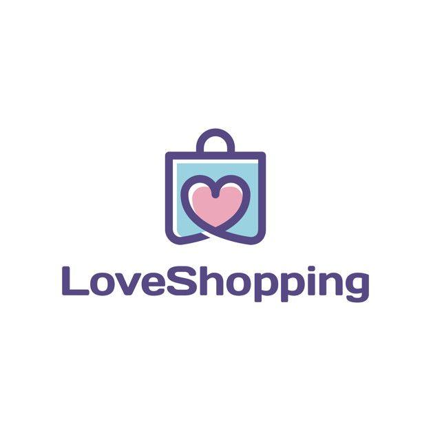 Shopping Logo - Love shopping logo Vector | Premium Download