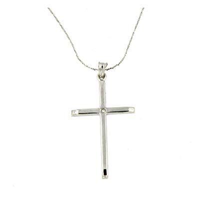 White Gold Cross Logo - Lucchetta pendant Gold Necklace Women with Crucifix Gold 750