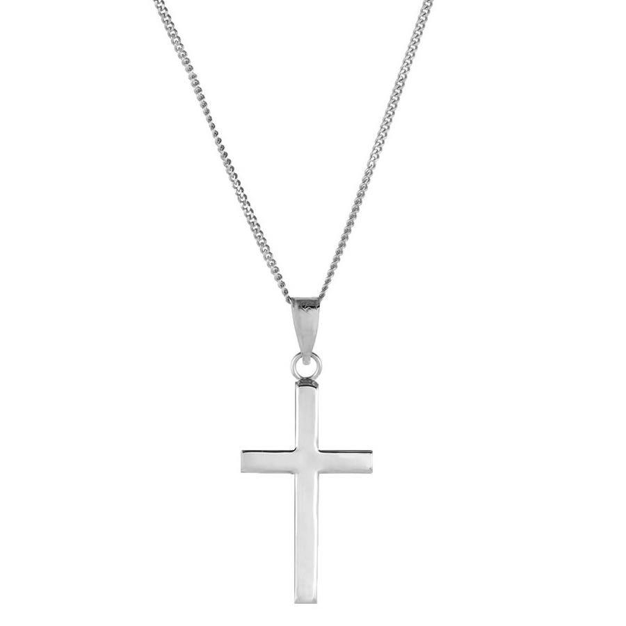 White Gold Cross Logo - 9ct White Gold Cross Pendant