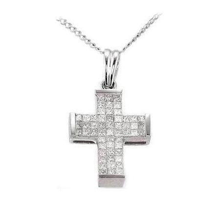 White Gold Cross Logo - Special Offer: Diamond Cross Pendant 1.00ct, 9k White Gold